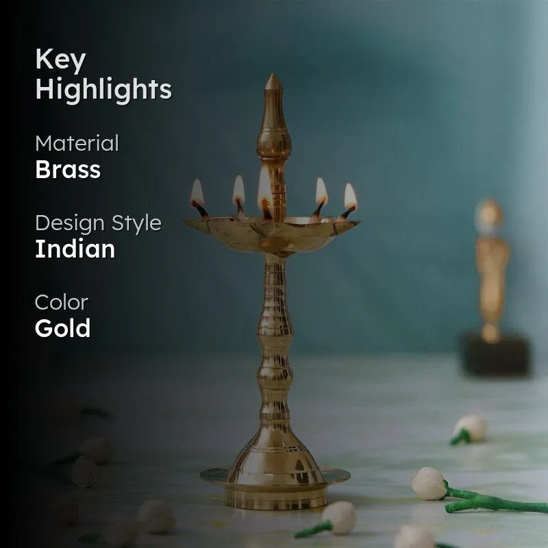 Manora Gold Finish Brass Diya media 2