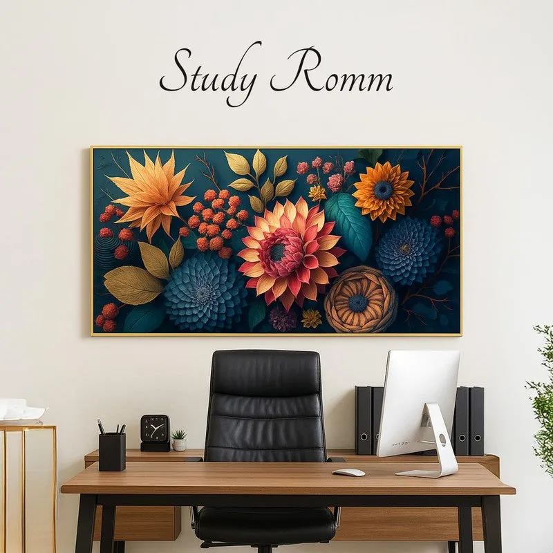 Reveria Floral Canvas Wall Painting With Frame media 3