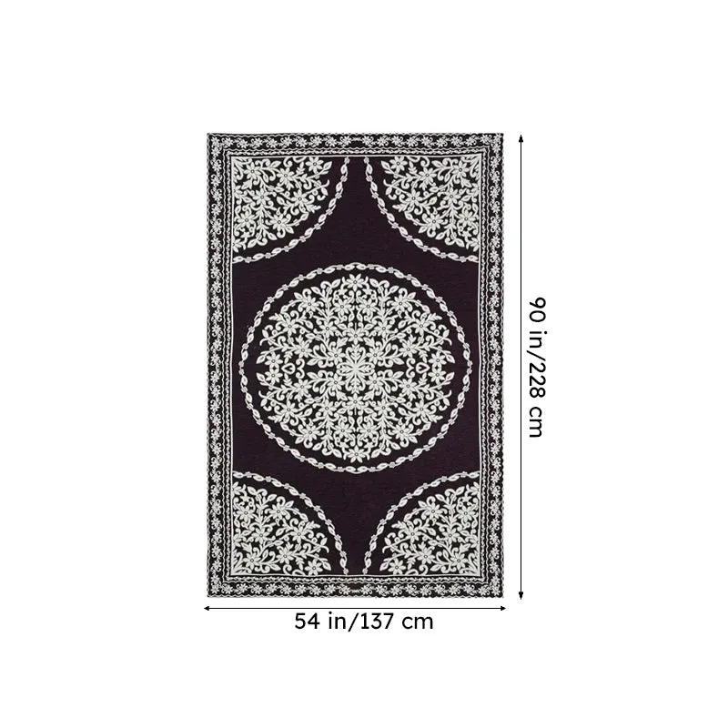 Petal Bliss Cotton Chenille Table Cover - Purple - 6