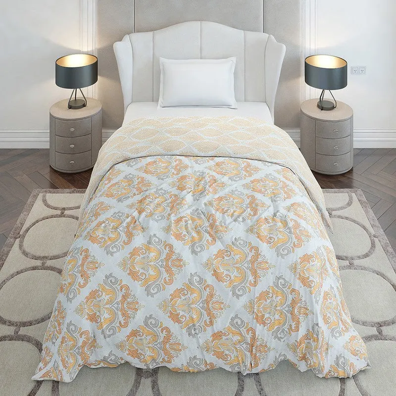 Monte Carlo Kalira Ethnic Motif Polyester Reversible Comforter (Mustard) - 120 GSM media 5