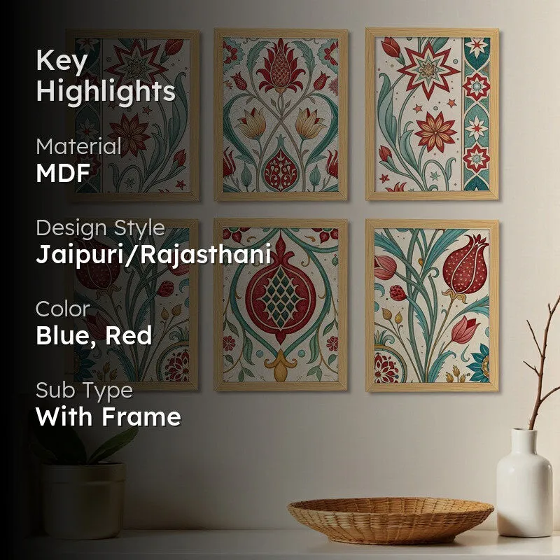 Blossella Wall Painting - Set Of Six media 2