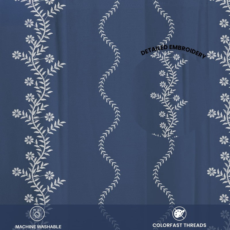 Urban Space Boho Curtain - Blue & White media 5