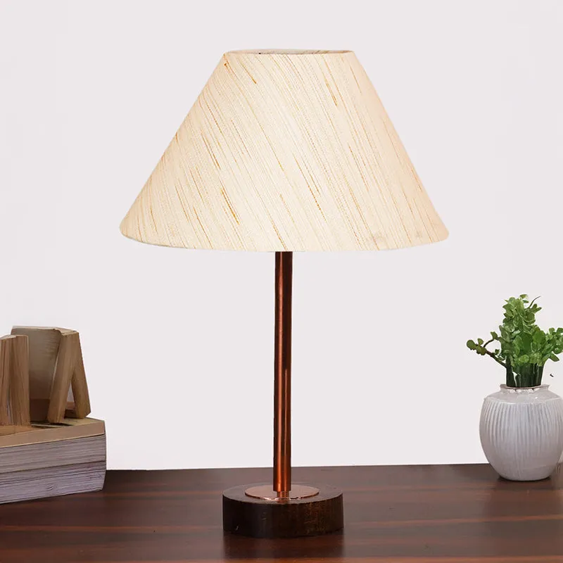 Cotin II Rodin Wooden Table Lamp - OffWhite,Copper,Brown media 3