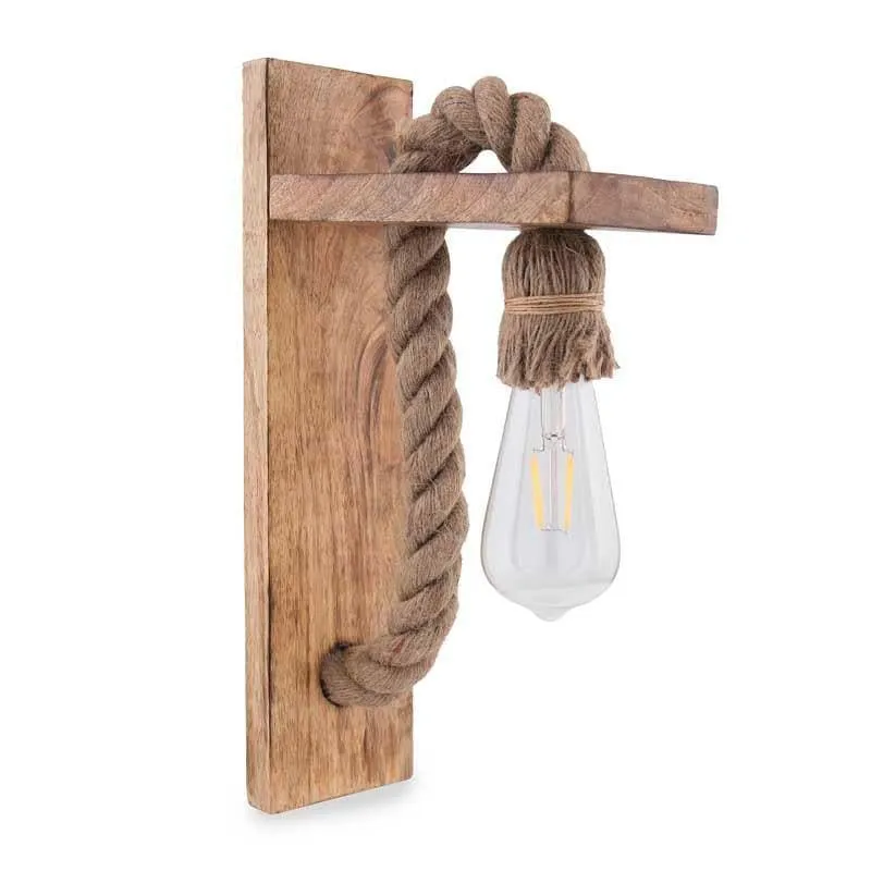 Sigma Jute & Wooden Wall Lamp media 6