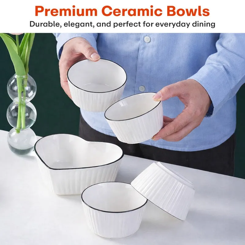 Rioware Grain Touch Ceramic Serving Bowls (700/350 mL Each) - Set of Five media 6