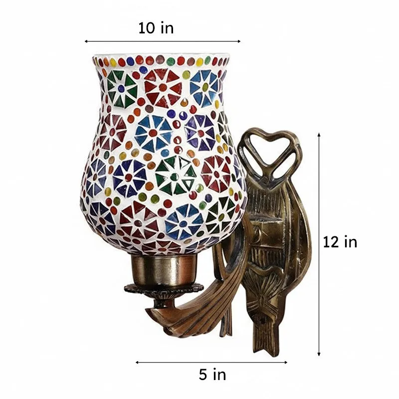 Zava Love Gleam Mosaic Glass & Metal Wall Lamp media 4