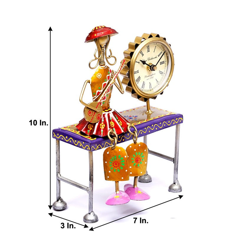 Handcrafted Artistic  Metal Table Clock media 10