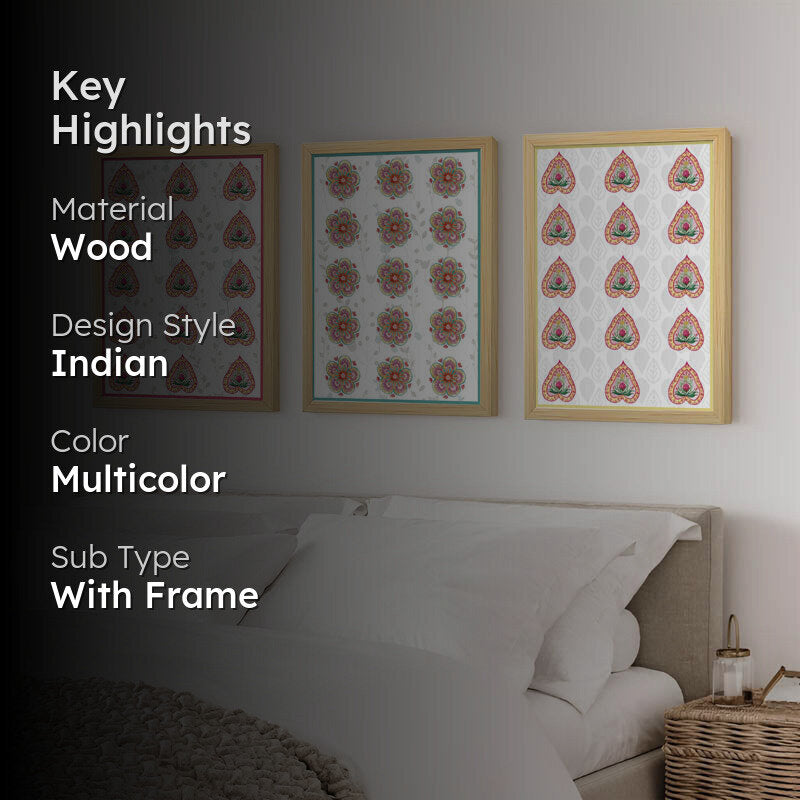 Anjana Ethnic Floral Wall Art - Set Of Three media 2