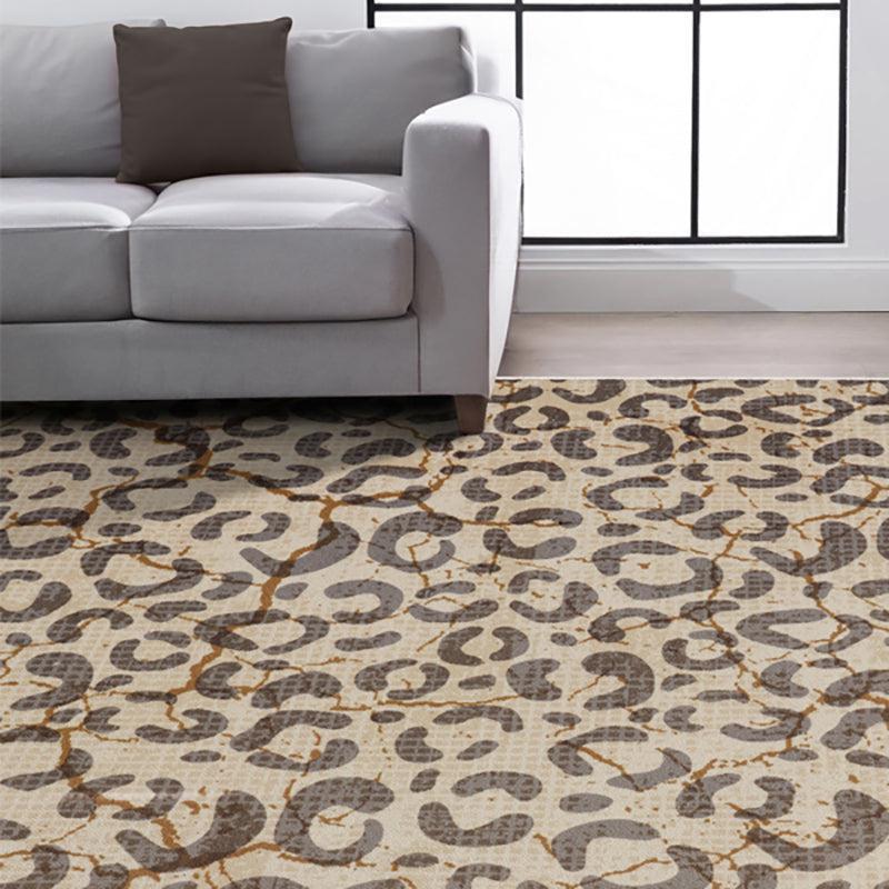 Beryl Abstract Polyester Anti-Skid Carpet - Beige & Brown media 8