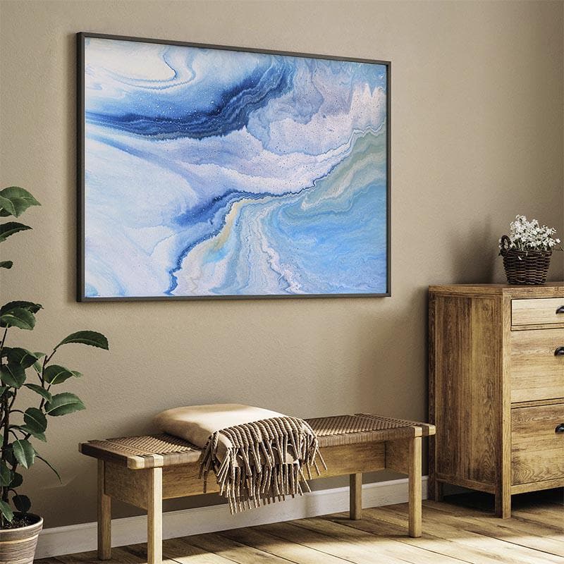 Deep Ocean Wall Painting - Black Frame