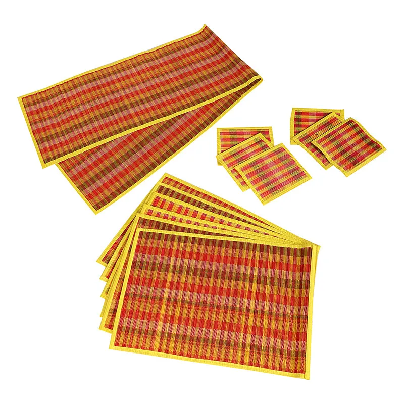 Chequered Zen Bamboo Kitchen Linen Set (Yellow) - Thirteen Piece Set media 4
