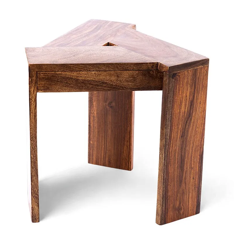 Jverox Sheesham Wooden Side & Bedside Table (Brown) - Set Of Two media 5