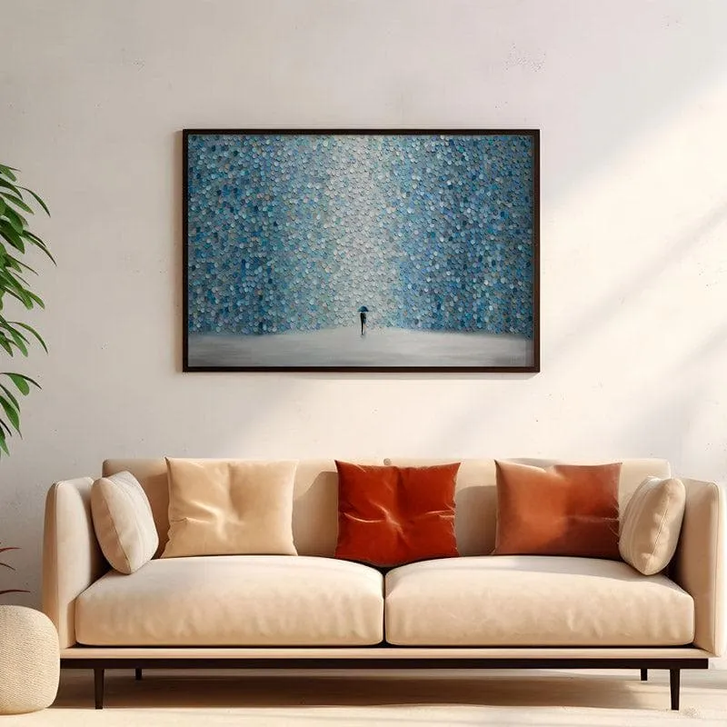 Rainfall Melody Canvas Wall Painting - Black Frame media 4