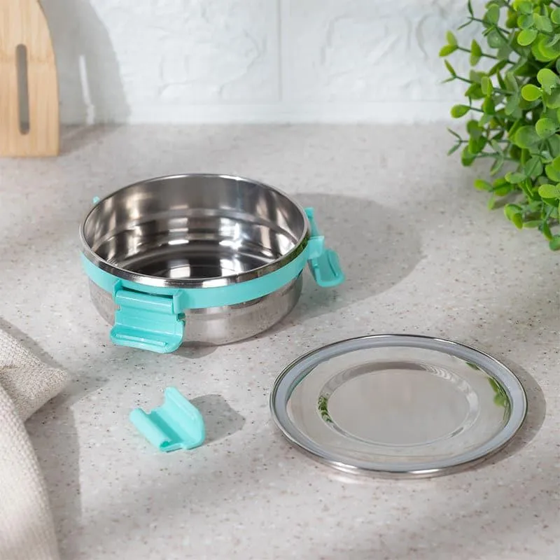 Ivago Steel Airtight Lunch Box (Aqua) - 275 mL media 4