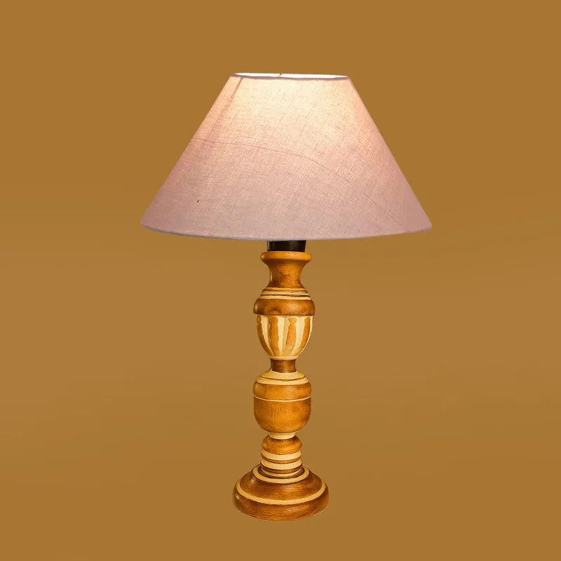 Zenrae Vire Wooden Table Lamp - Grey media 6