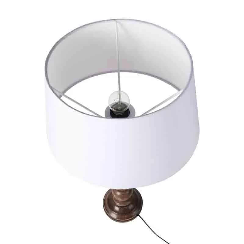 Earthie Glow Fabric Table Lamp - White media 5