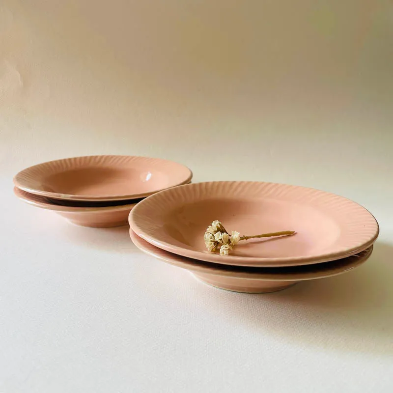 Flamina Pasta Plate (Pink) - Set Of Four (7 Inches) media 1