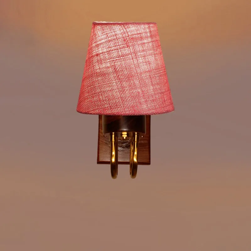 Gilded Arch Decorative Jute Wall Lamp - Pink media 6