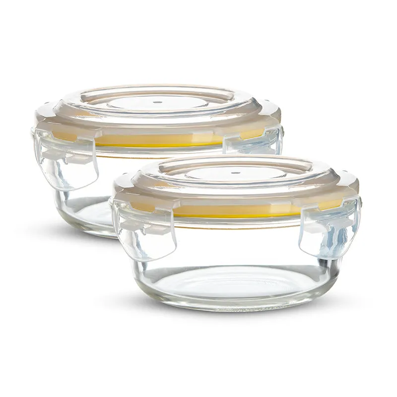 Bergner Glass Guard Airtight Glass Tiffin Box (Yellow/400 mL) - Set Of Two media 3