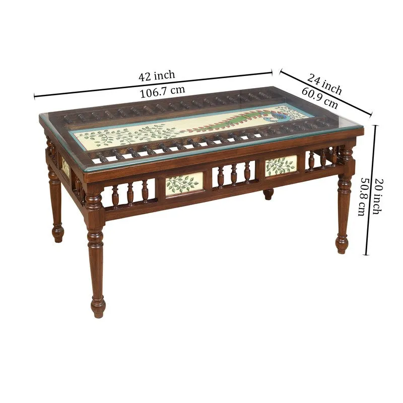 Peacock I Teak Wood Center Table media 7