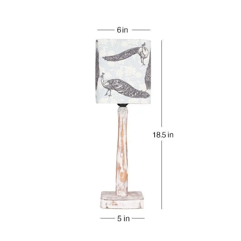 Peacocks Dance With Distress Stand Fabric Table Lamp - Multicolor media 5
