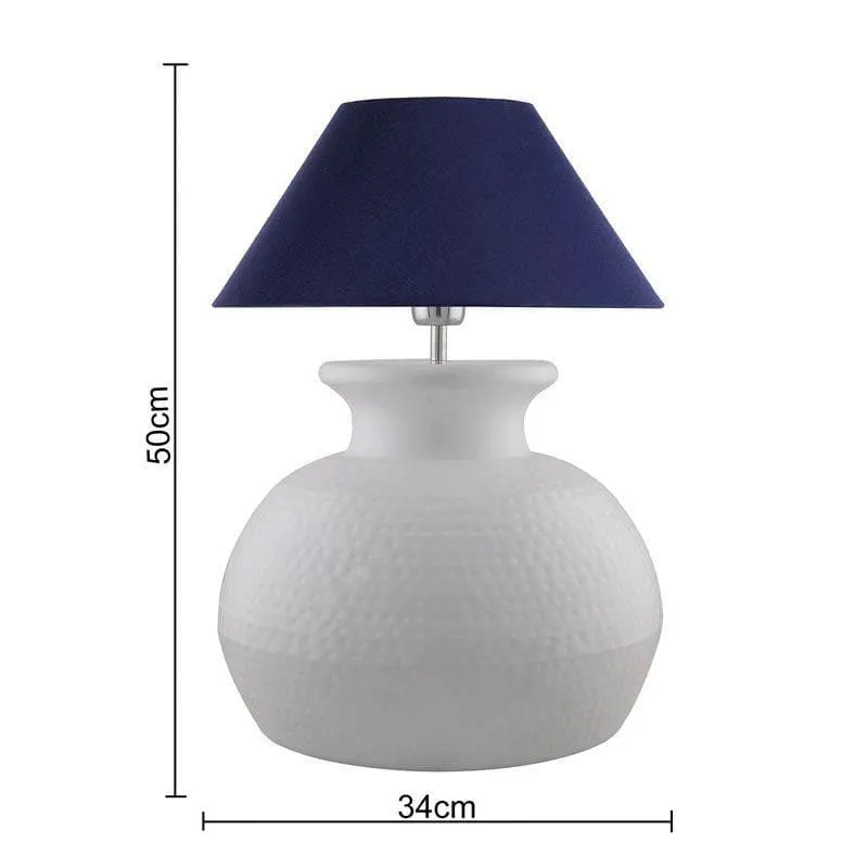 Gleam Quest Fabric Table Lamp - White,Blue media 5