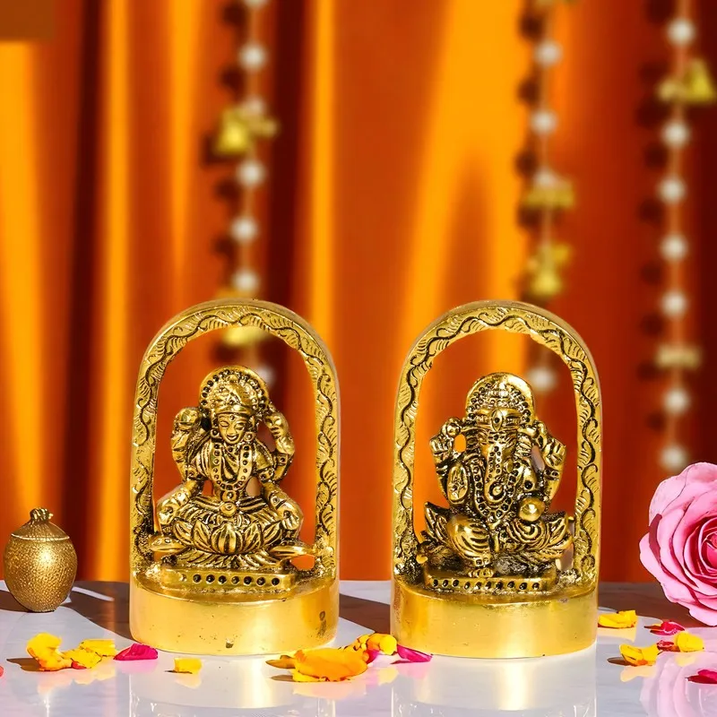 Elowen Lakshmi & Ganesh Idols & Sets - Set Of Two media 3