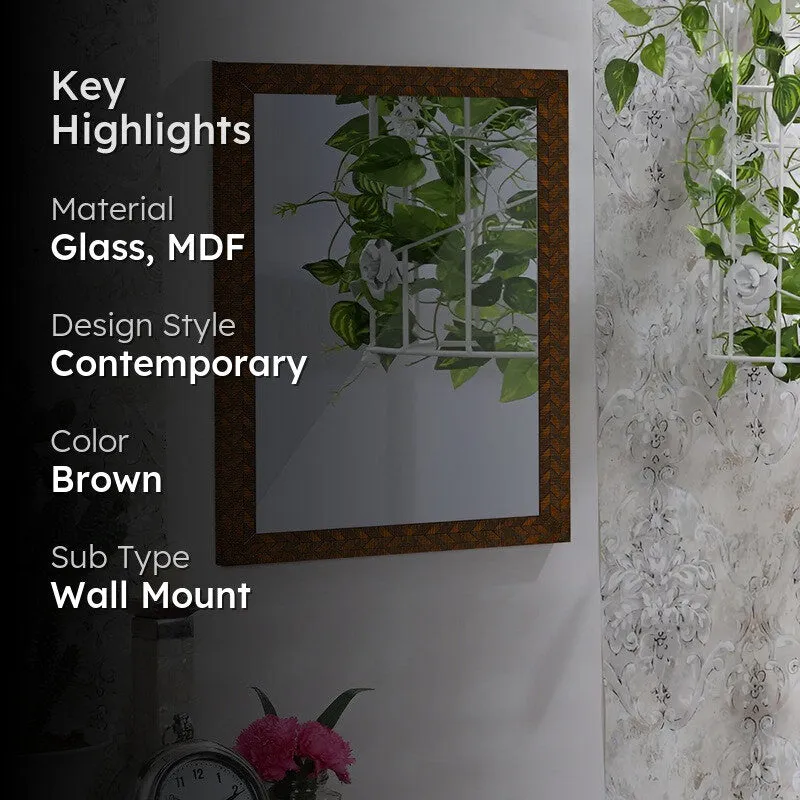 Eartha Wall Mirror With MDF Frame - Brown media 2