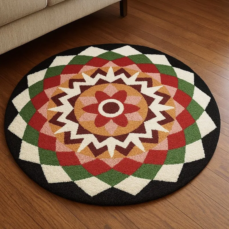 Onyx Mandala Rangoli Micro Fibe Rug media 3