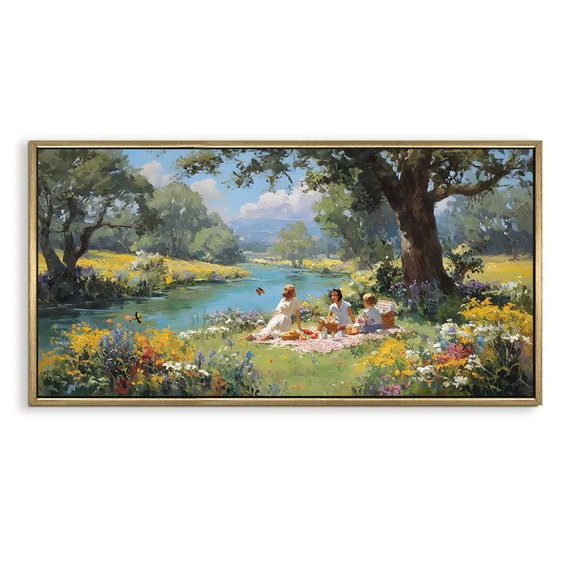 Riverside Rest Canvas Wall Painting With Frame media 3