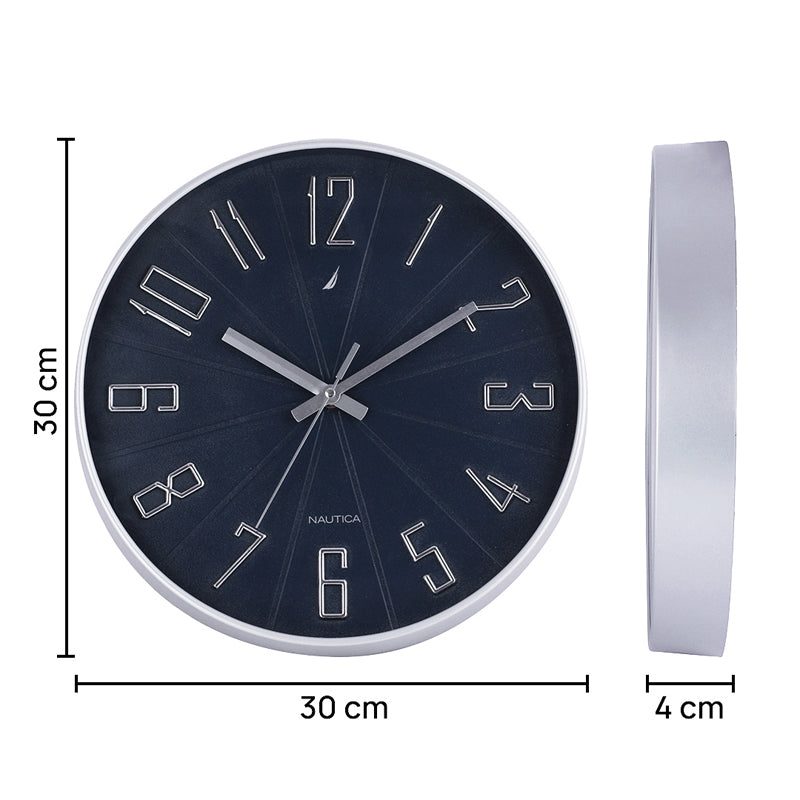 Caldre Analog Wall Clock - Blue & Silver media 9