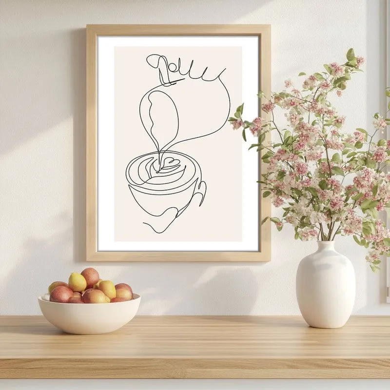 Barista Pour Archival Canvas Wall Art - Brown media 1