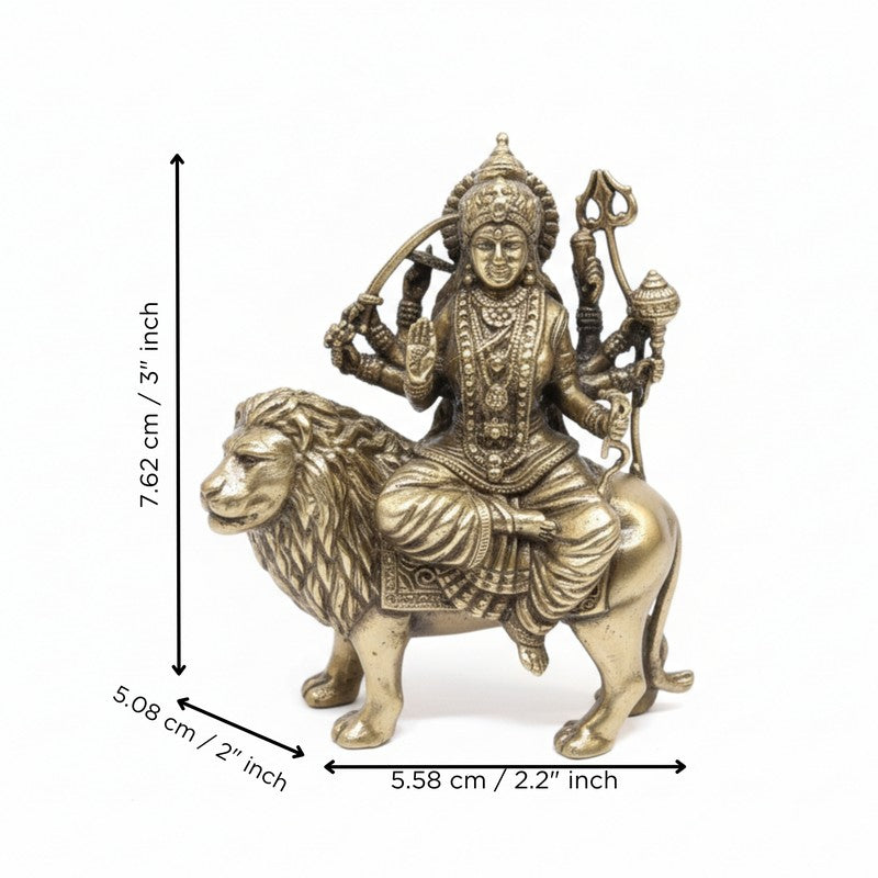 Sherawali Durga Brass Idol media 5