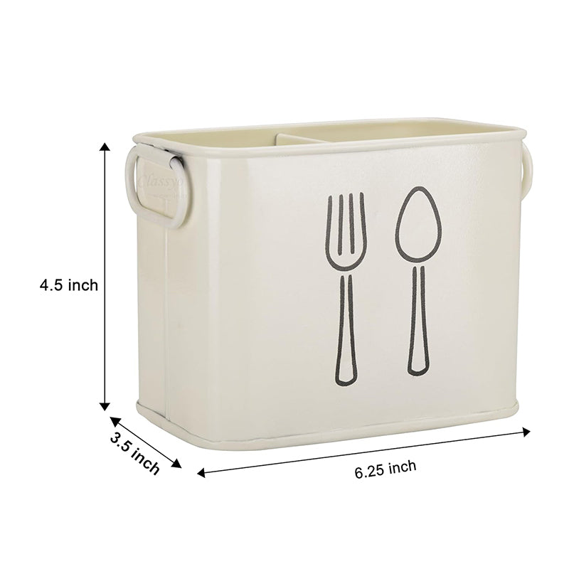 Fork & Order Metal Cutlery Holder - White media 6