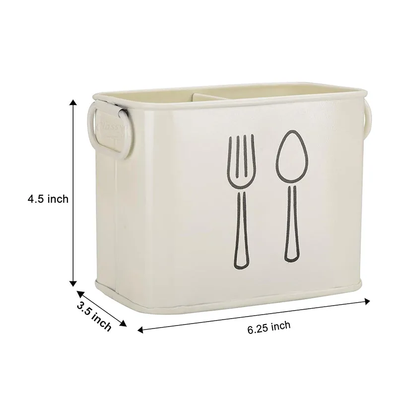Fork & Order Metal Cutlery Holder - White media 6