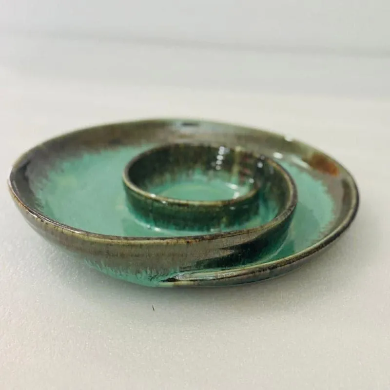 Swirl Swoop Ceramic Platter - Sea Green media 6