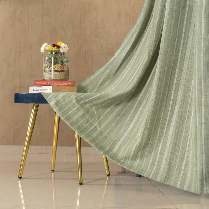 Urban Space Vertical Weaves Curtain (Sage Green) - Set Of Two media 1
