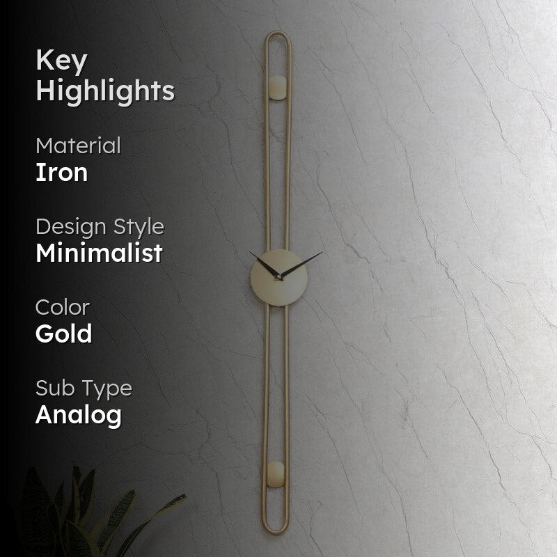 Stripe Story Wall Clock - Gold media 2