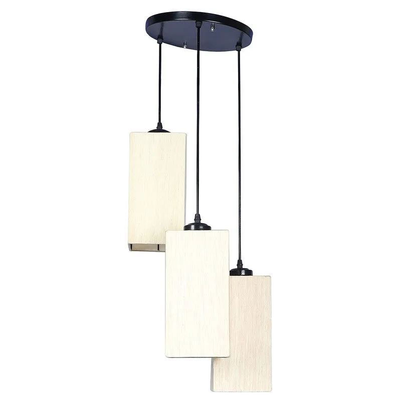 Warm Ivory Triple Metal Ceiling Lamp - Beige media 5
