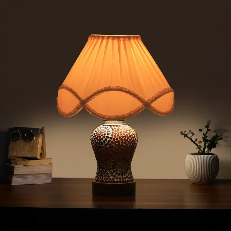 Wavelle Arc Pleated Wooden Table Lamp - Multicolor media 1