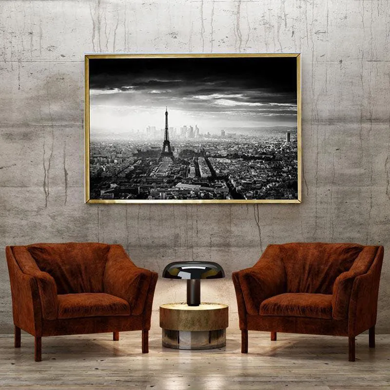 Paris In Camera Film Canvas Wall Painting - Black Frame media 4