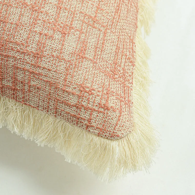 Botanic Silk Touch Woven Cotton Cushion Cover (Peach) - Set Of Two media 4