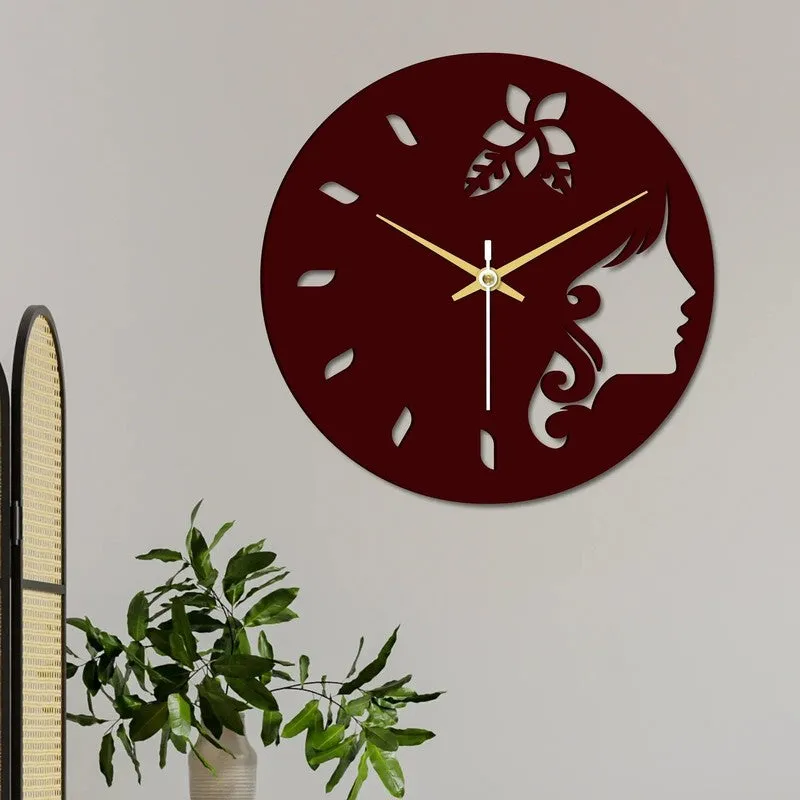 Lady Silhouette Wooden Wall Clock media 4