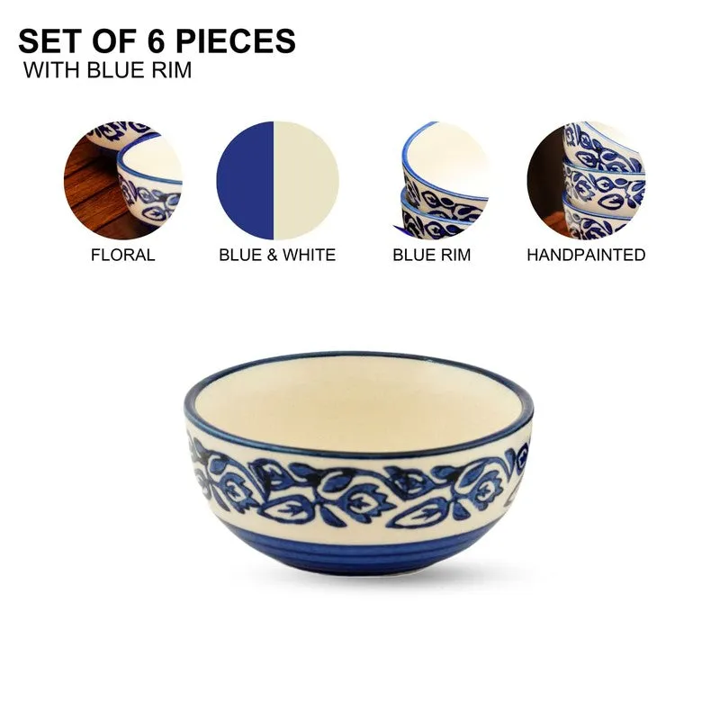 Snackora Ceramic Snack Bowls (Blue , 180 mL Each) - Set Of Six media 7