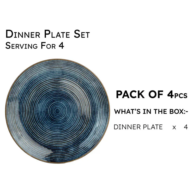 Meghneel Handmade Dinner Plate (Blue) - Set of Four media 5