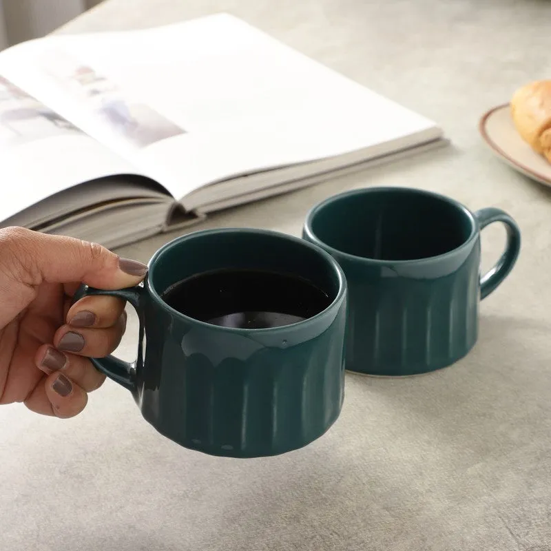 Modern Stoneware Coffee Mug (300 mL Each) - Set Of Four media 4