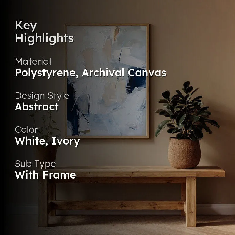 Ultramarine Flux Framed Canvas Archival Canvas Wall Painting - Natural Brown Frame media 2