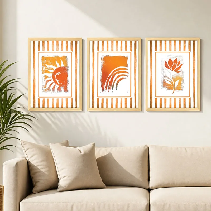 Saffron Bloom Wall Art - Set Of Three media 2