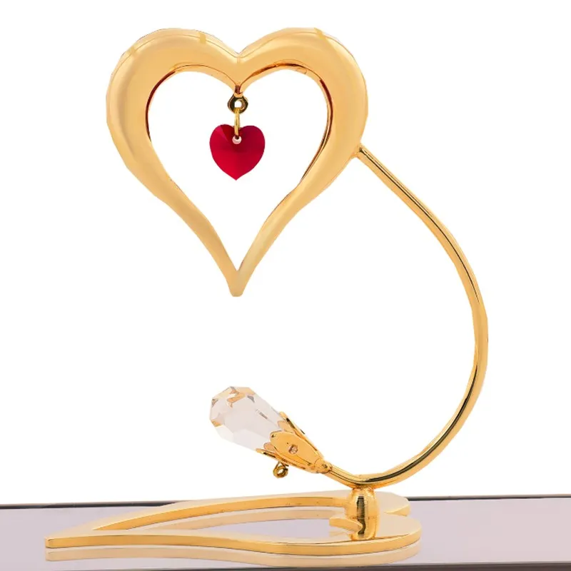 Golden Heart 24K Gold Plated Mild Steel Showpiece media 5