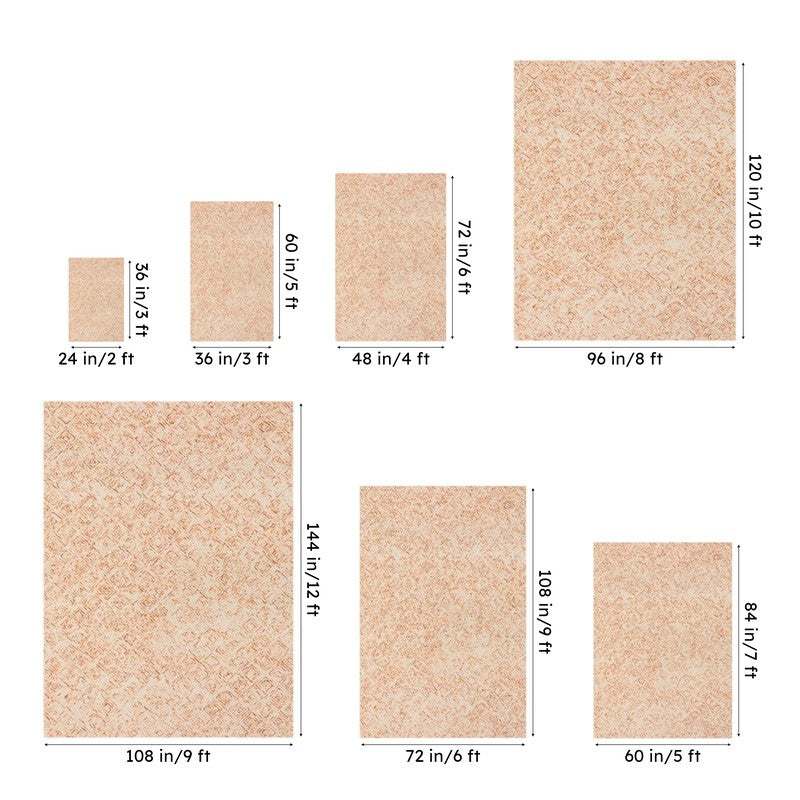 Timeless Textures Hand Tufted Wool Rug - Orange & White media 14